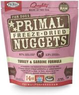 usa-made primal freeze dried dog food nuggets - turkey & sardine formula, complete raw diet, grain-free topper/mixer logo