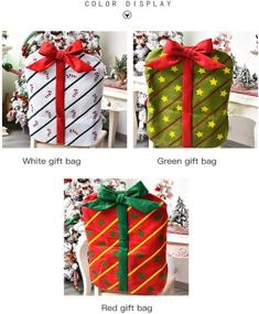 img 1 attached to Orgrimmar 3PCS Christmas Chair Back Cover with Bowknot Gift Package Design – Festive Chair Decor for Restaurant, Hotel, Home, Kitchen, Dining Room