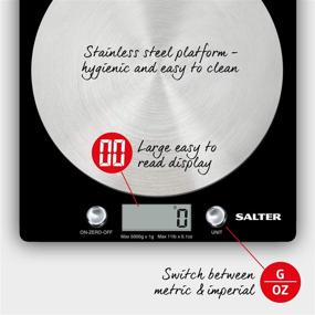 img 1 attached to 🥗 Salter Digital Kitchen Weighing Scales – Stylish Slim Design Electronic Cooking Scale for Home + Kitchen, Accurately Weigh Food up to 5000g + Liquids in ml and fl. Oz. – Black