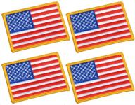 american embroidered golden yellow border logo