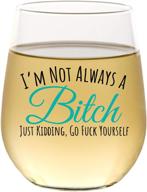 🍷 i'm not always - funny wine glasses for women: perfect gift for best friend, girlfriend, sister | stemless 15oz, gift box included! logo