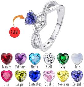 img 2 attached to Starchenie Crossover Birthstone Rings for Women - Sterling Silver Twisted 💍 Wedding Engagement Promise Rings with 0.5ct Cubic Zirconia, Available in Sizes 5-10