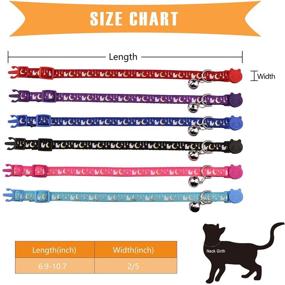 img 2 attached to 🌙 6 PCS Golden Moon and Stars Breakaway Cat Collars with Bell - Glow in The Dark Safety Collars for Cats