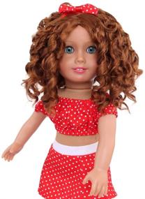 img 2 attached to 🎀 AIDOLLA Doll Wigs for 18'' American Dolls - Girls Gift, Heat Resistant Short Curly Doll Hair Replacement - Soft Silk Wigs for 18'' Dolls DIY Making Supplies (1)