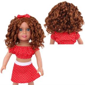 img 4 attached to 🎀 Парики для кукол AIDOLLA для американских кукол 18 дюймов - подарок для девочек, замена резиновых волос для кукол с кудрями - мягкие шелковистые парики для изготовления кукол DIY (1)