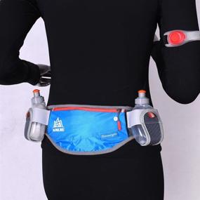 img 1 attached to AONIJIE Running Hydration Belt with Reflective Hip Bag - Water Bottle Holder and Two 170ml Water Bottles - Ideal for Men and Women in Triathlons and Sports