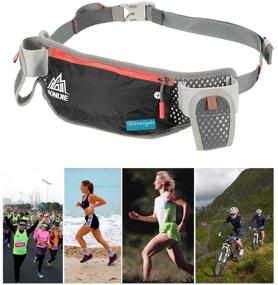 img 2 attached to AONIJIE Running Hydration Belt with Reflective Hip Bag - Water Bottle Holder and Two 170ml Water Bottles - Ideal for Men and Women in Triathlons and Sports