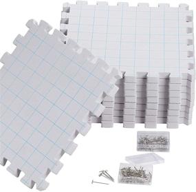 img 1 attached to Enhance Your Knitting & Crochet Projects with 9 Pack Blocking Mats, 200 T Pins, and Storage Bag (12.5 in)