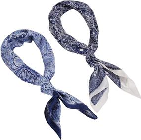 img 2 attached to 🧣 Chic Satin Silk Head Scarf Neckerchief: Must-Have Women's Accessories, Scarves & Wraps