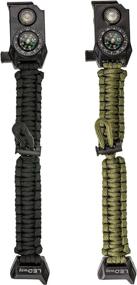 img 3 attached to A2S LEDway Paracord Bracelet: 6-IN-1 Tactical Survival Gear Kit 🔦 with Larger Compass, LED SOS Flashlight & Whistle - Essential Emergency Toolset