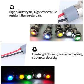 img 2 attached to 🚦 FICBOX 10pcs LED Metal Indicator Light 6mm 1/4" 12V Waterproof Signal Lamp: Ideal for Pilot Dash, Car, Truck, and Boat Power Work Lights