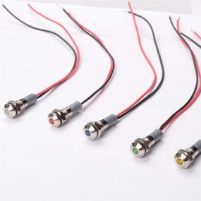 img 1 attached to 🚦 FICBOX 10pcs LED Metal Indicator Light 6mm 1/4" 12V Waterproof Signal Lamp: Ideal for Pilot Dash, Car, Truck, and Boat Power Work Lights