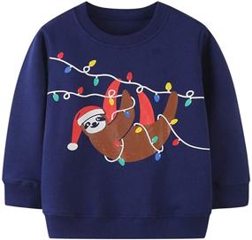 img 4 attached to EULLA Christmas Sweatshirt Sweater Graphic Boys' Apparel