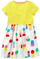 👗 bumeex little girls' short sleeve skirt dresses with cute cartoon print in cotton for casual wear logo