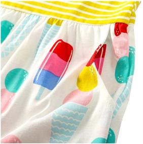 img 1 attached to 👗 Bumeex Little Girls' Short Sleeve Skirt Dresses with Cute Cartoon Print in Cotton for Casual Wear