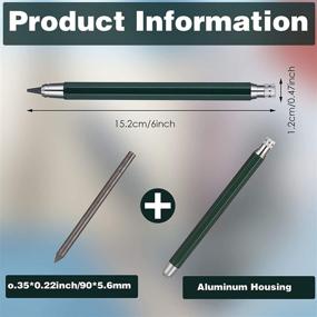 img 3 attached to 🖍️ Набор из 3 механических карандашей с держателем 5,6 мм для эскизов и рисования, теней, рукоделия, художественного эскизирования, столярных работ - автоматический графитовый карандаш в розовом, зеленом и синем цветах.
