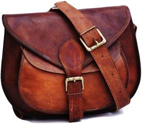 img 4 attached to 👜 Vintage Style Genuine Brown Leather Crossbody Shoulder Bag Handmade by Satchel and Fable - Elegant Women's Handcrafted Purse