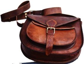 img 3 attached to 👜 Vintage Style Genuine Brown Leather Crossbody Shoulder Bag Handmade by Satchel and Fable - Elegant Women's Handcrafted Purse