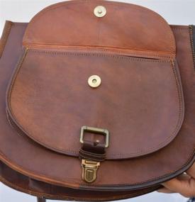 img 2 attached to 👜 Vintage Style Genuine Brown Leather Crossbody Shoulder Bag Handmade by Satchel and Fable - Elegant Women's Handcrafted Purse