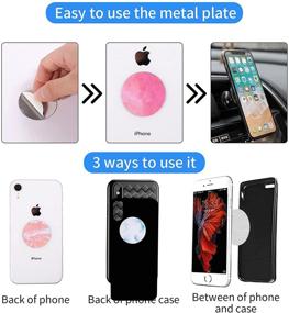 img 2 attached to MR. YLLS Stylish Pattern Metal Plate for Magnetic Car Mount - No Fade Color, Universal Disc Replacement Sticker with 3M Adhesive, Phone Cradle-Less Option