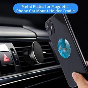 img 3 attached to MR. YLLS Stylish Pattern Metal Plate for Magnetic Car Mount - No Fade Color, Universal Disc Replacement Sticker with 3M Adhesive, Phone Cradle-Less Option