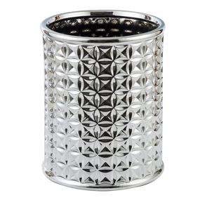 img 4 attached to 🗑️ Small Round Silver Trash Can: Durable Ceramic Bin for Bathrooms, Powder Rooms, Kitchens, and Home Offices – Wastebasket, Garbage Receptacle