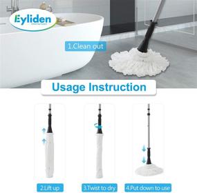 img 1 attached to 🧹 Eyliden Mop with 2 Reusable Heads: Easy Wring Twist Mop for Effective Floor Cleaning