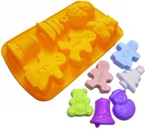 img 3 attached to 🎄 X-Haibei Christmas Silicone Mold: Festive Sets for Gingerbread Man, Tree, Snowman Soap Making - Holiday Supplies with 3oz per Cell