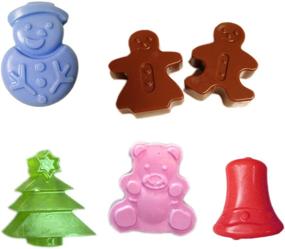 img 2 attached to 🎄 X-Haibei Christmas Silicone Mold: Festive Sets for Gingerbread Man, Tree, Snowman Soap Making - Holiday Supplies with 3oz per Cell