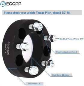 img 3 attached to 🔧 ECCPP 2X 1.5-дюймовые дистанционные колеса с 5 крепежными отверстиями 5x4.5 до 5x4.5 5x114,3 мм до 5x114,3 мм 5 болтов - подходит для Jeep Cherokee, Comanche, Ford Ranger, Mustang - стойки 1/2"x20