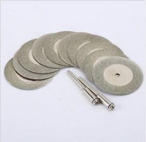 img 1 attached to 🦅 Eagles 50mm Diamond Grinding/Cutting Wheel (10pcs Discs+2shank) - Rotary Tool Blade Wheel Disc for Dremel, 1.9 inch