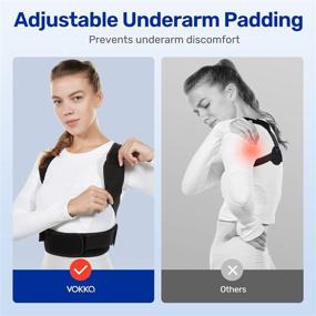 img 1 attached to 👍 VOKKA Posture Corrector for Men and Women - Fully Adjustable Spine and Back Support - Breathable Back Brace - Comfortable Clavicle Straightener - Pain Relief for Neck, Back, Shoulders - Black