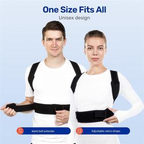 img 3 attached to 👍 VOKKA Posture Corrector for Men and Women - Fully Adjustable Spine and Back Support - Breathable Back Brace - Comfortable Clavicle Straightener - Pain Relief for Neck, Back, Shoulders - Black