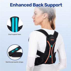 img 2 attached to 👍 VOKKA Posture Corrector for Men and Women - Fully Adjustable Spine and Back Support - Breathable Back Brace - Comfortable Clavicle Straightener - Pain Relief for Neck, Back, Shoulders - Black