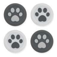 🐾 geekshare cat paw thumb grips for playstation 4 controllers - silicone joystick button caps - analog thumbsticks covers set compatible with ps4, ps5, and nintendo switch pro - 2 pair/4 pcs (sesame gray) logo
