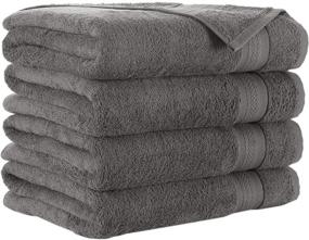 img 3 attached to 🛀 Premium Turkish Cotton Grey Bath Towels: Quick-Dry, High Absorbency for Bathroom, Pool, Gym & More