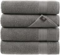 🛀 premium turkish cotton grey bath towels: quick-dry, high absorbency for bathroom, pool, gym & more logo
