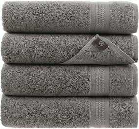 img 4 attached to 🛀 Premium Turkish Cotton Grey Bath Towels: Quick-Dry, High Absorbency for Bathroom, Pool, Gym & More