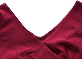 img 1 attached to 👗 MUXXN Vintage Rockabilly Burgundy Business Women's Apparel