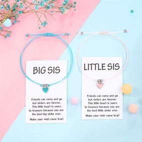 img 2 attached to 💖 Seyaa Big Little Sister Bracelets Set for 2 Heart Charm Matching Wish Bracelets Sisters Heart Jewelry Gift for Girls Friends Women" - optimized product name: "Seyaa Heart Charm Big Little Sister Bracelets Set for 2 | Matching Wish Bracelets | Sisters Heart Jewelry Gift for Girls, Friends, and Women