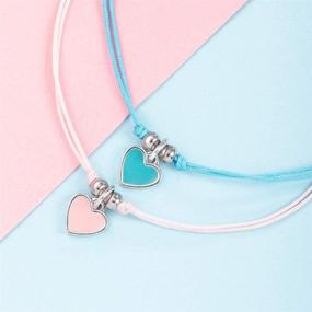 img 1 attached to 💖 Seyaa Big Little Sister Bracelets Set for 2 Heart Charm Matching Wish Bracelets Sisters Heart Jewelry Gift for Girls Friends Women" - optimized product name: "Seyaa Heart Charm Big Little Sister Bracelets Set for 2 | Matching Wish Bracelets | Sisters Heart Jewelry Gift for Girls, Friends, and Women