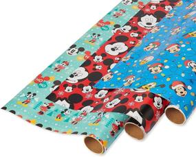 img 4 attached to 🎁 Gridline Christmas Wrapping Paper - Mickey Mouse Designs (3 Pack, 105 sq. ft.) by American Greetings