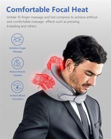 img 2 attached to 🔥 CONQUECO Shiatsu Neck and Back Massager with Heat - Electric Rechargeable Cordless Cushion Pillow for Pain Relief, Deep Tissue 3D Kneading Beads, Cervical Relaxation - Perfect Gift for Home or Office