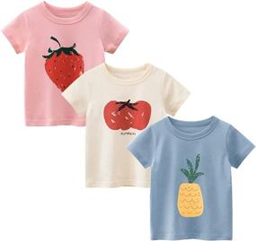 img 4 attached to 👕 CesAnnees Little Toddler Girls' Crewneck T-Shirts - Tops, Tees, and Blouses in Clothing