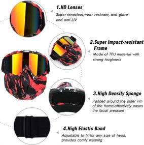 img 1 attached to 🔥 Reliable PiscatorZone Motorcycle Goggles Mask: UV Proof, Windproof, Anti-Fog for CS/Paintball/Skiing/Riding/Cycling/Halloween/Costume Ball