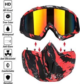 img 3 attached to 🔥 Reliable PiscatorZone Motorcycle Goggles Mask: UV Proof, Windproof, Anti-Fog for CS/Paintball/Skiing/Riding/Cycling/Halloween/Costume Ball