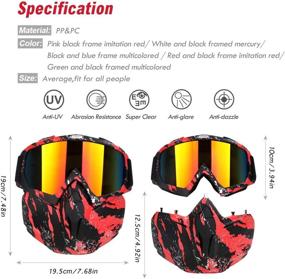 img 2 attached to 🔥 Reliable PiscatorZone Motorcycle Goggles Mask: UV Proof, Windproof, Anti-Fog for CS/Paintball/Skiing/Riding/Cycling/Halloween/Costume Ball