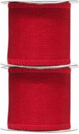 premium red burlap ribbon - 3 inch width, 2 rolls, 20 yards - ideal for crafts, mason jars, weddings, party decorations - unwired rustic jute ribbon by mandala crafts logo