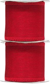 img 4 attached to Premium Red Burlap Ribbon - 3 Inch Width, 2 Rolls, 20 Yards - Ideal for Crafts, Mason Jars, Weddings, Party Decorations - Unwired Rustic Jute Ribbon by Mandala Crafts