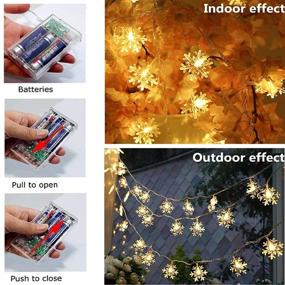 img 3 attached to 🎄 MILEXING Snowflake String Lights, 19.6 ft 40 LED Battery Operated Christmas Lights - Indoor/Outdoor Decorations for Xmas, Garden, Patio, Bedroom, Party - Waterproof Light
